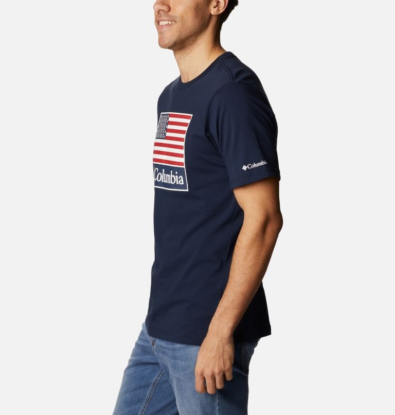 Men's Columbia CSC Country Logo T Shirts Navy | CA-CC468