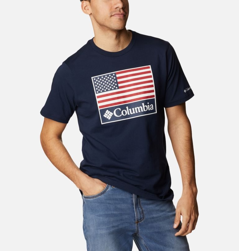 Men's Columbia CSC Country Logo T Shirts Navy | CA-CC468