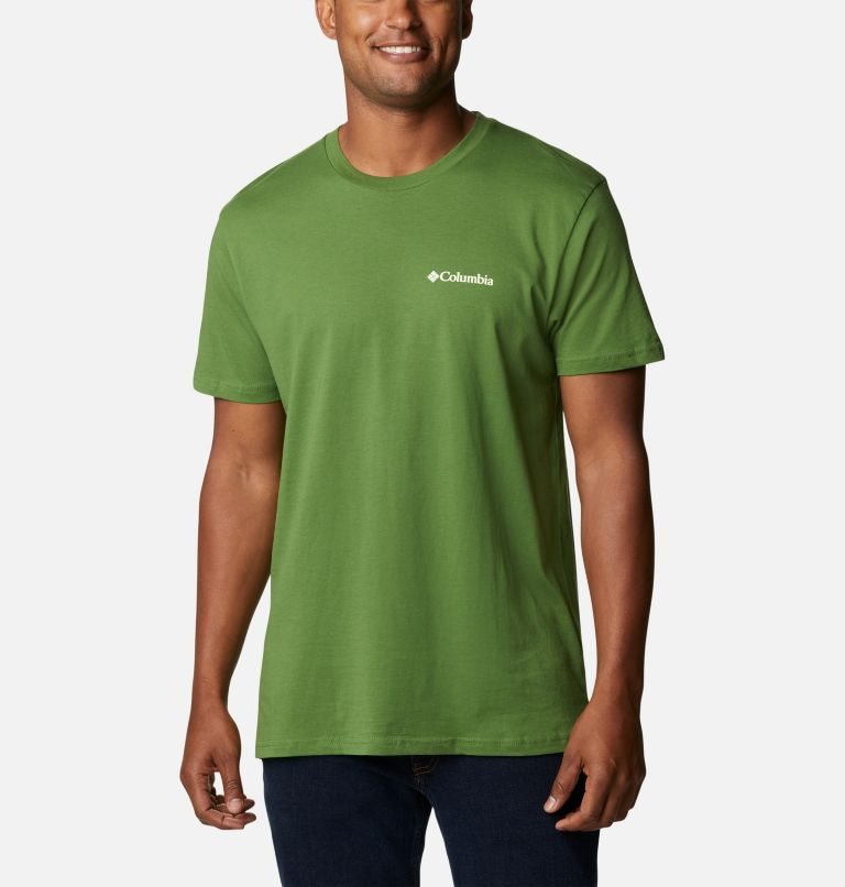 Men's Columbia Camber Graphic T Shirts Green | CA-B0CA1