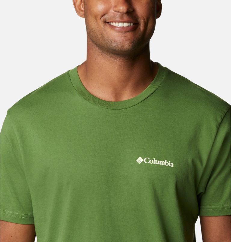 Men's Columbia Camber Graphic T Shirts Green | CA-B0CA1