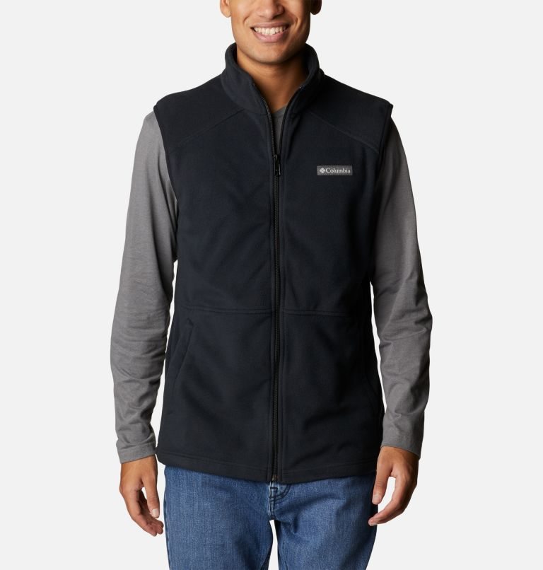 Men\'s Columbia Castle Dale Fleece Vest Black | CA-W85L3