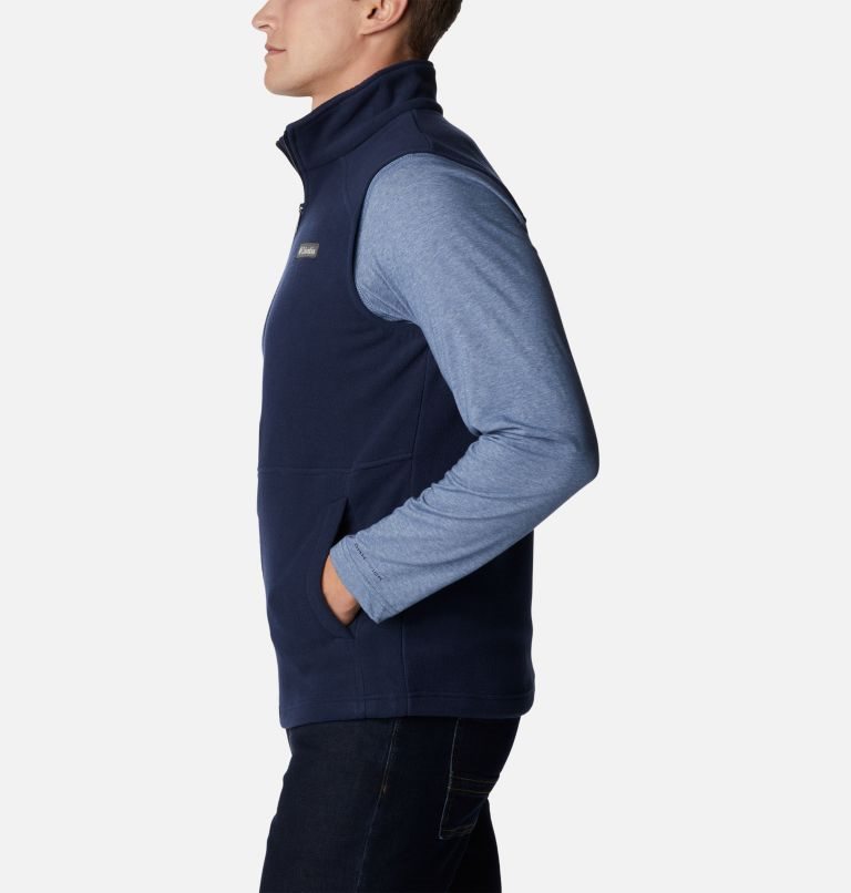 Men's Columbia Castle Dale Fleece Vest Navy | CA-D1438