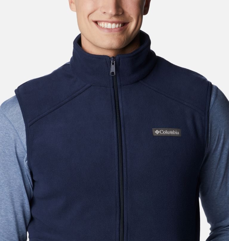 Men's Columbia Castle Dale Fleece Vest Navy | CA-D1438