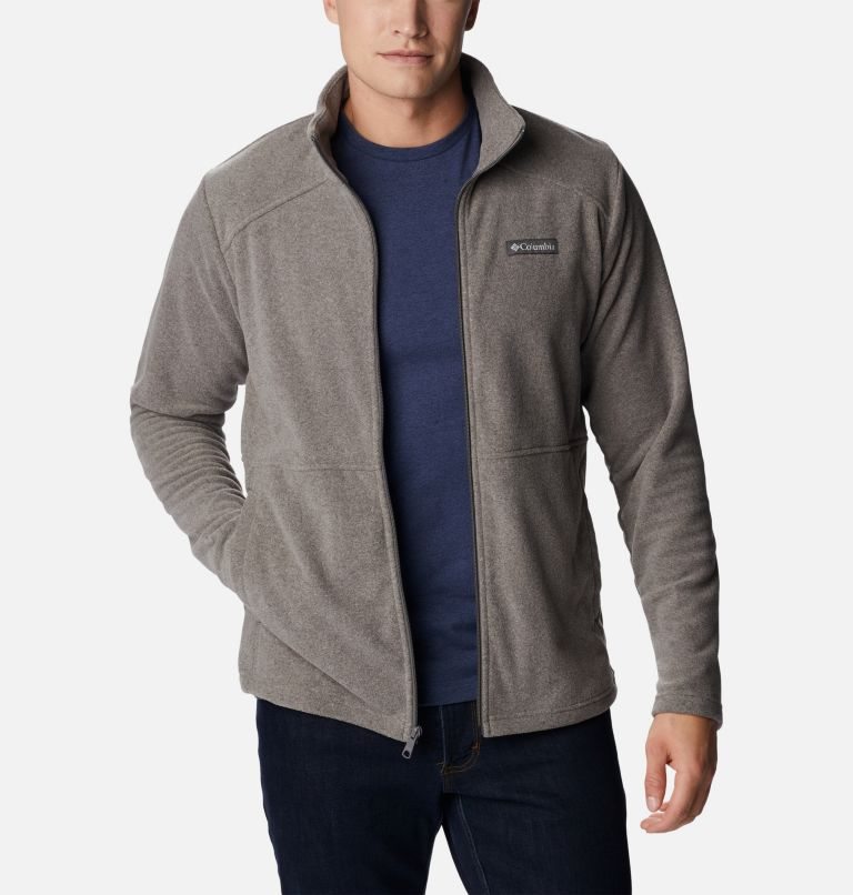 Men's Columbia Castle Dale Full Zip Fleece Jackets Grey | CA-C4L10