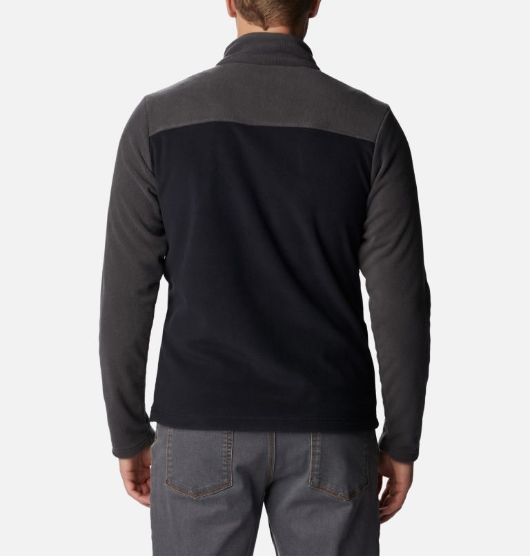 Men's Columbia Castle Dale Full Zip Fleece Jackets Black / Dark Grey | CA-K3840