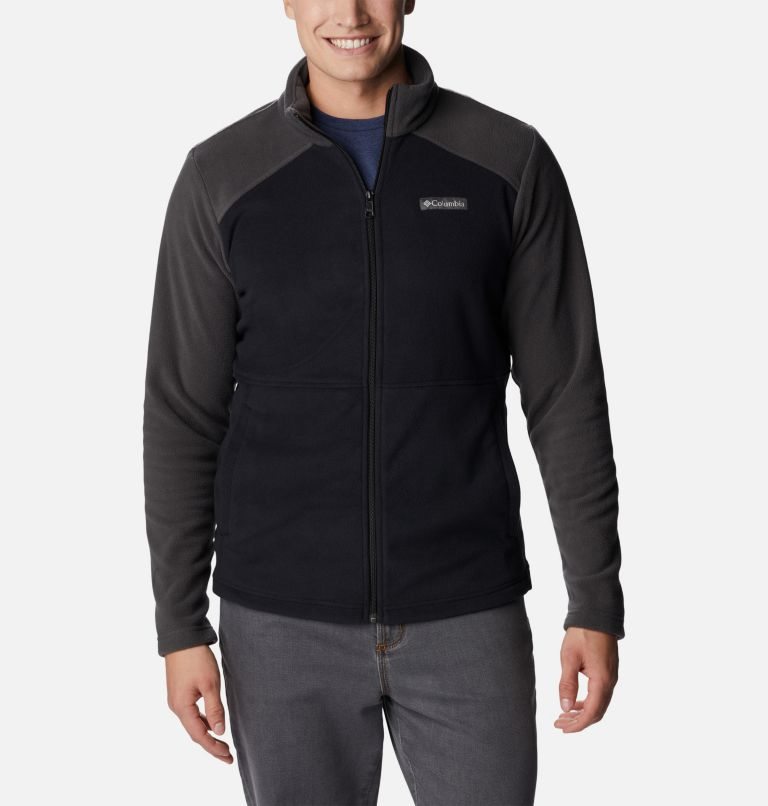 Men\'s Columbia Castle Dale Full Zip Fleece Jackets Black / Dark Grey | CA-K3840