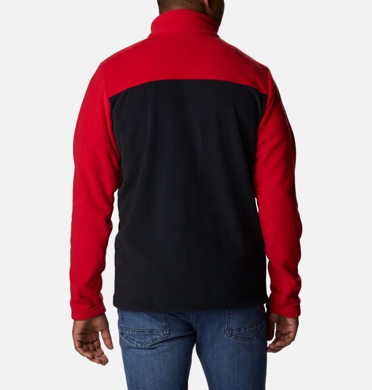 Men's Columbia Castle Dale Full Zip Fleece Jackets Red / Black | CA-U534L