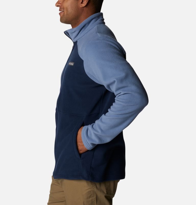 Men's Columbia Castle Dale Full Zip Fleece Jackets Navy | CA-VA534