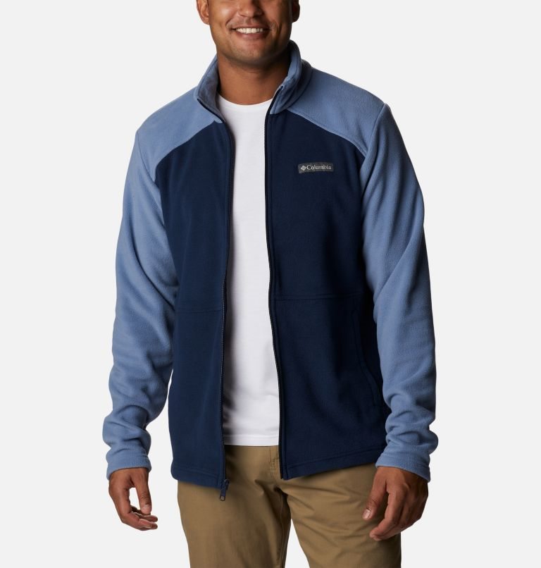 Men's Columbia Castle Dale Full Zip Fleece Jackets Navy | CA-VA534