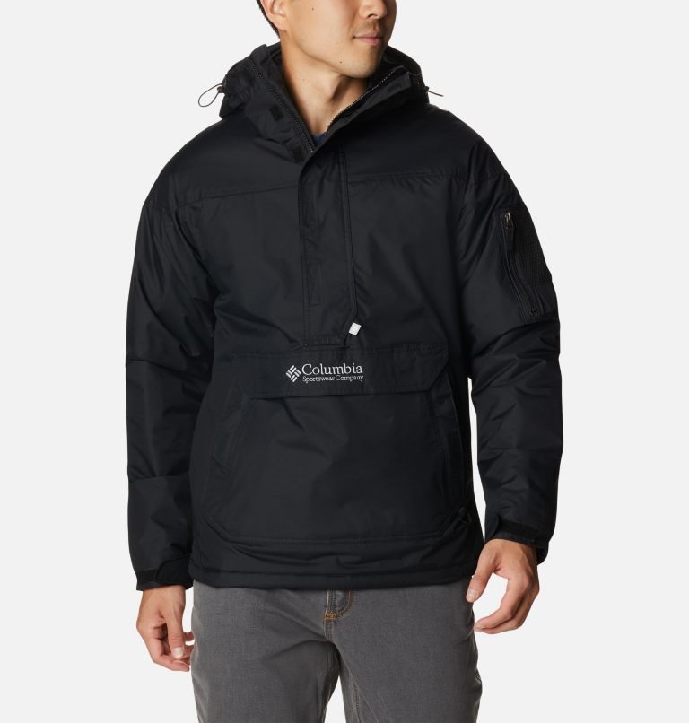 Men\'s Columbia Challenger Anorak Insulated Jackets Black | CA-Z0641