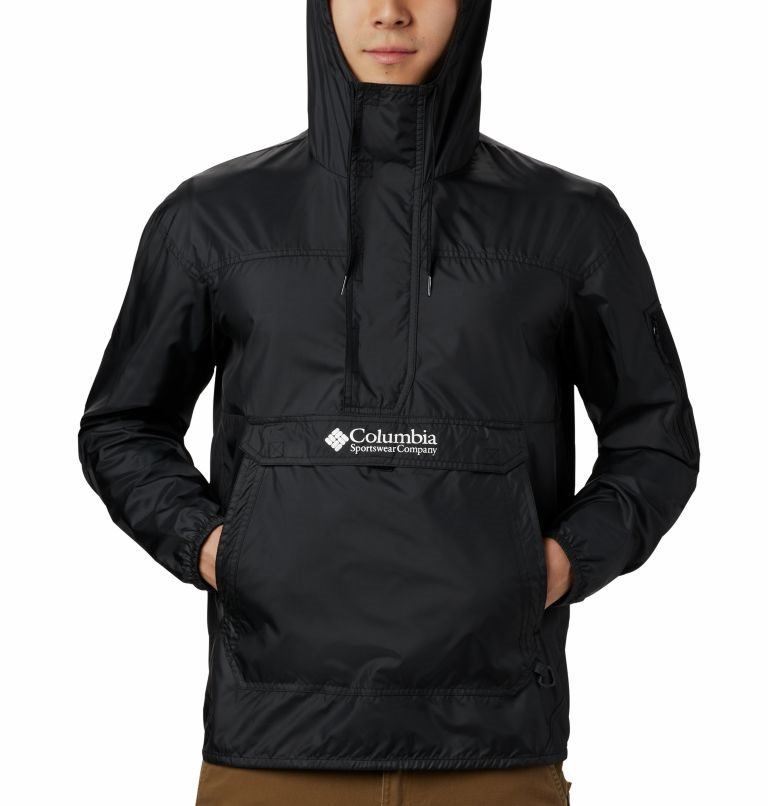 Men's Columbia Challenger Windbreaker Jackets Black | CA-DC34A