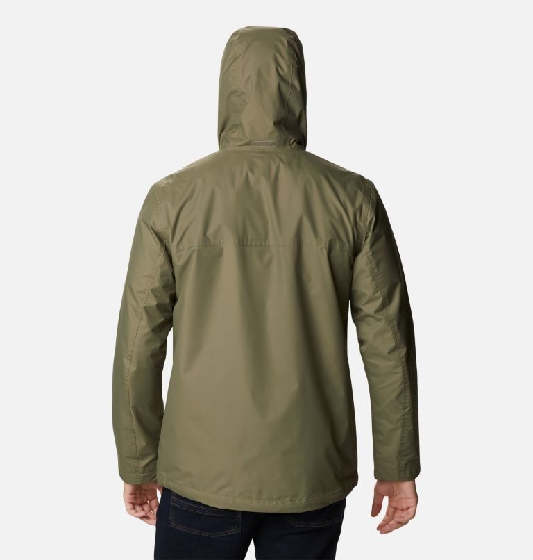 Men's Columbia Cloud Crest Rain Jackets Olive | CA-IC61A