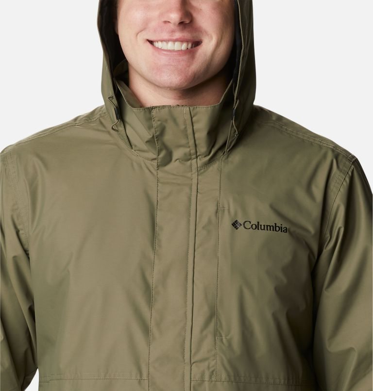 Men's Columbia Cloud Crest Rain Jackets Olive | CA-IC61A