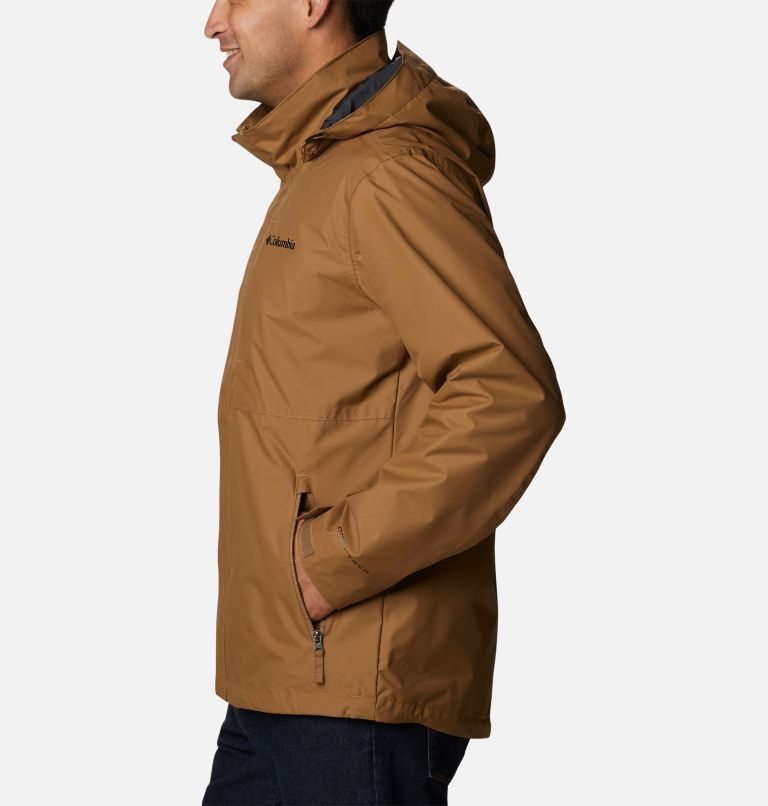 Men's Columbia Cloud Crest Rain Jackets Brown | CA-J8A05