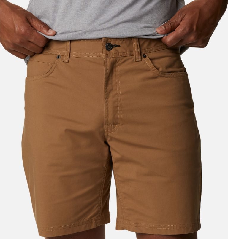 Men's Columbia Cobble Creek 5-Pocket Shorts Brown | CA-PC65A