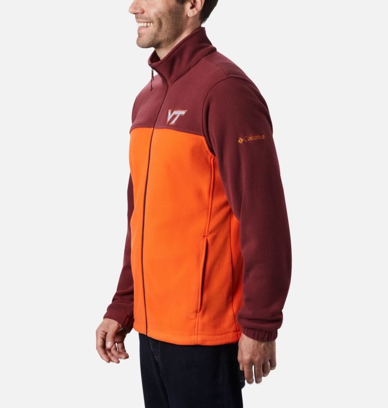 Men's Columbia Collegiate Flanker III - Virginia Tech Fleece Jackets Red / Orange | CA-C8CLA