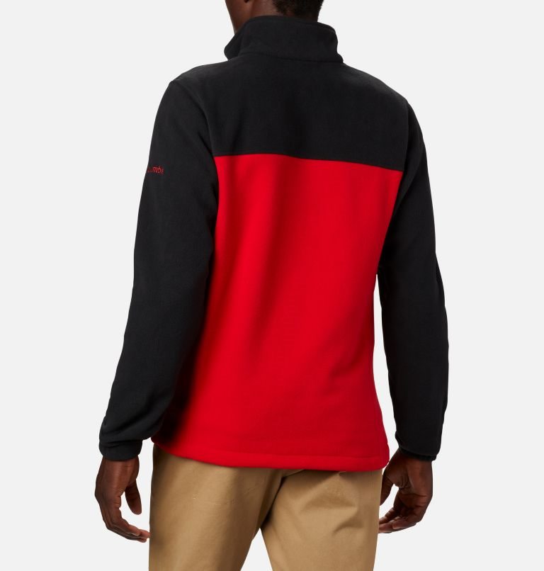 Men's Columbia Collegiate Flanker III - Georgia Fleece Jackets Black / Red | CA-L64C1