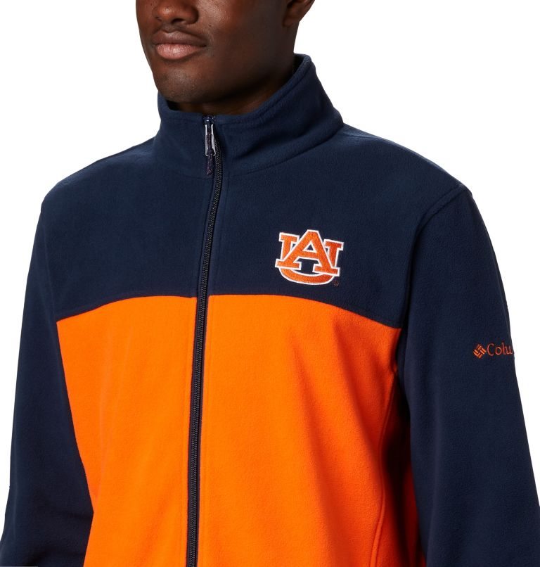 Men's Columbia Collegiate Flanker III - Auburn Fleece Jackets Navy / Orange | CA-O1LC4