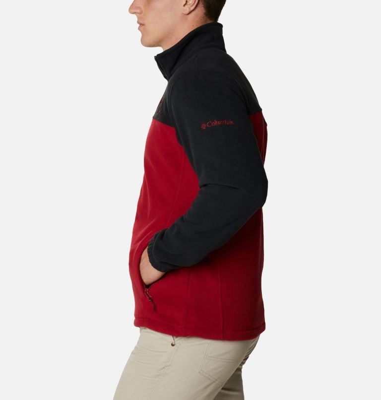 Men's Columbia Collegiate Flanker III - Alabama Fleece Jackets Black / Red | CA-QA40L