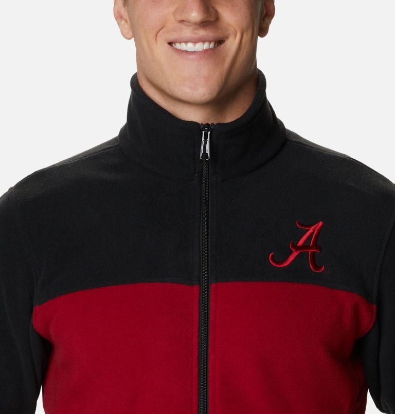 Men's Columbia Collegiate Flanker III - Alabama Fleece Jackets Black / Red | CA-QA40L