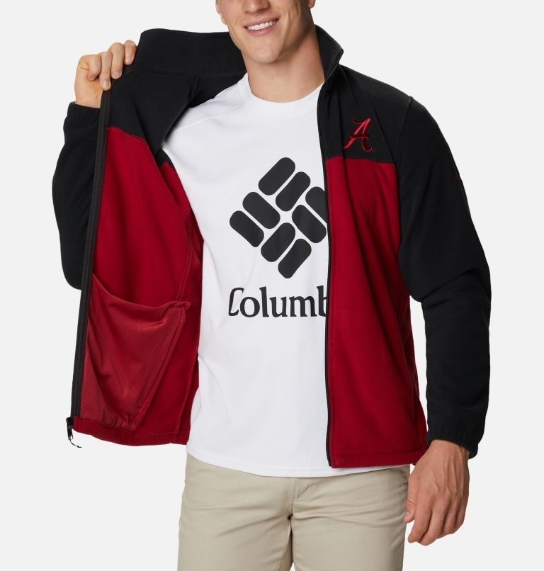 Men's Columbia Collegiate Flanker III - Alabama Fleece Jackets Black / Red | CA-QA40L