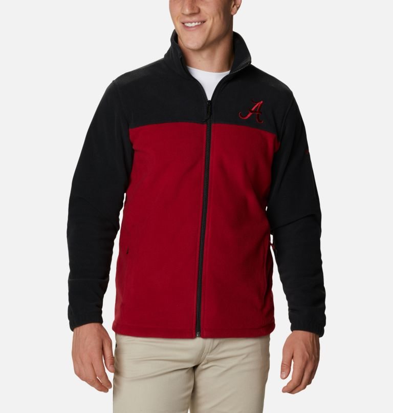 Men\'s Columbia Collegiate Flanker III - Alabama Fleece Jackets Black / Red | CA-QA40L