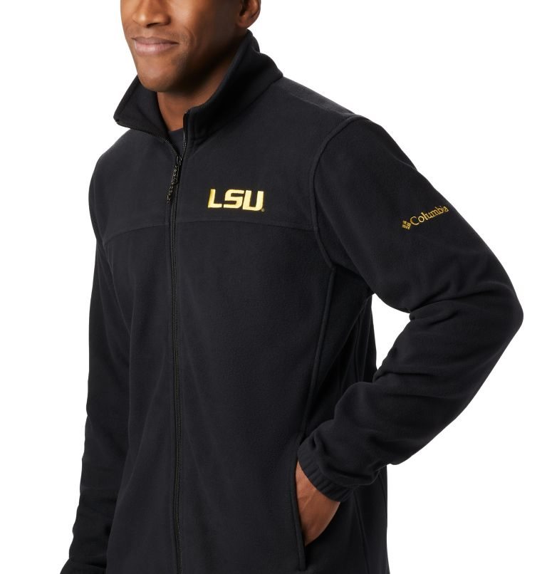 Men's Columbia Collegiate Flanker III - LSU Fleece Jackets Black | CA-T540A