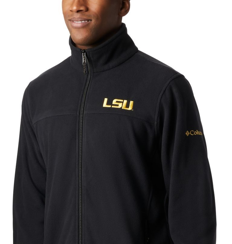 Men's Columbia Collegiate Flanker III - LSU Fleece Jackets Black | CA-T540A