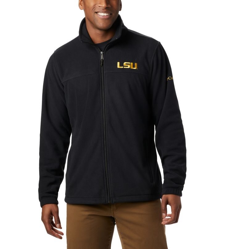 Men\'s Columbia Collegiate Flanker III - LSU Fleece Jackets Black | CA-T540A