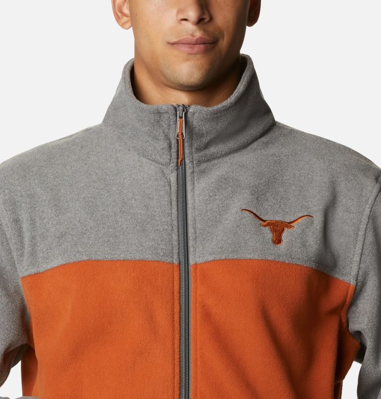 Men's Columbia Collegiate Flanker III - Texas Fleece Jackets Grey / Orange | CA-X41A6