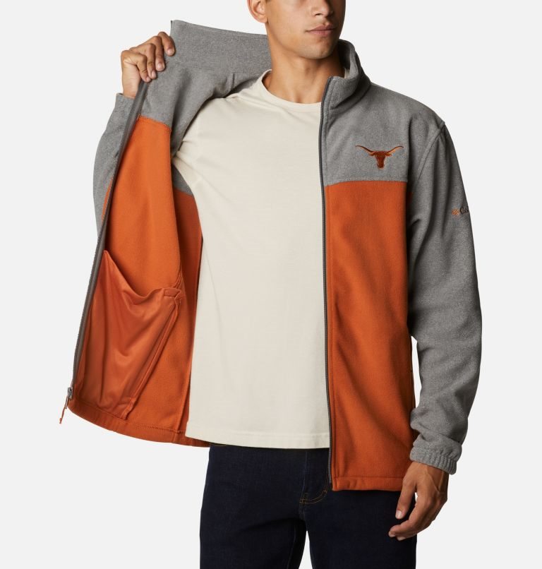 Men's Columbia Collegiate Flanker III - Texas Fleece Jackets Grey / Orange | CA-X41A6