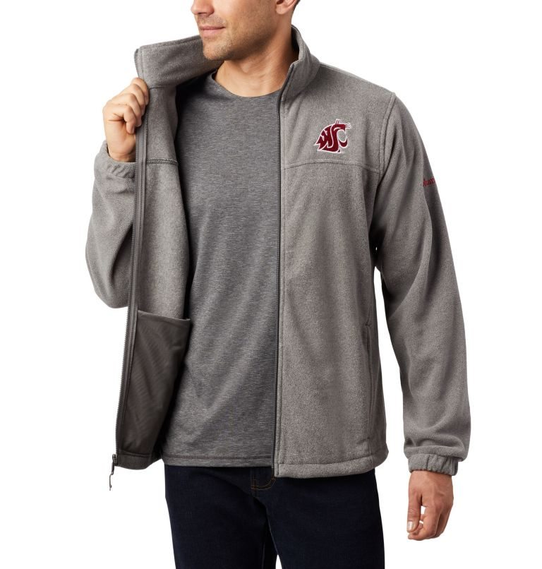 Men's Columbia Collegiate Flanker III - Washington State Fleece Jackets Grey | CA-YL53A