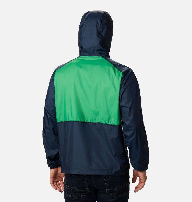 Men's Columbia Collegiate Flash Forward - Notre Dame Jackets Navy / Green | CA-FC845