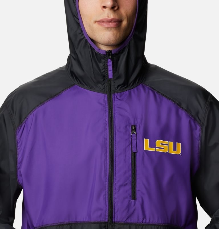 Men's Columbia Collegiate Flash Forward - LSU Jackets Black / Purple | CA-Z40C8