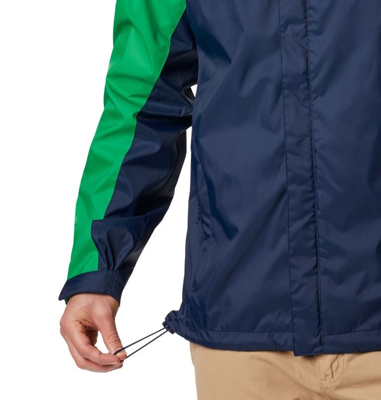 Men's Columbia Collegiate Glennaker Storm - Notre Dame Jackets Green / Navy | CA-RAL53