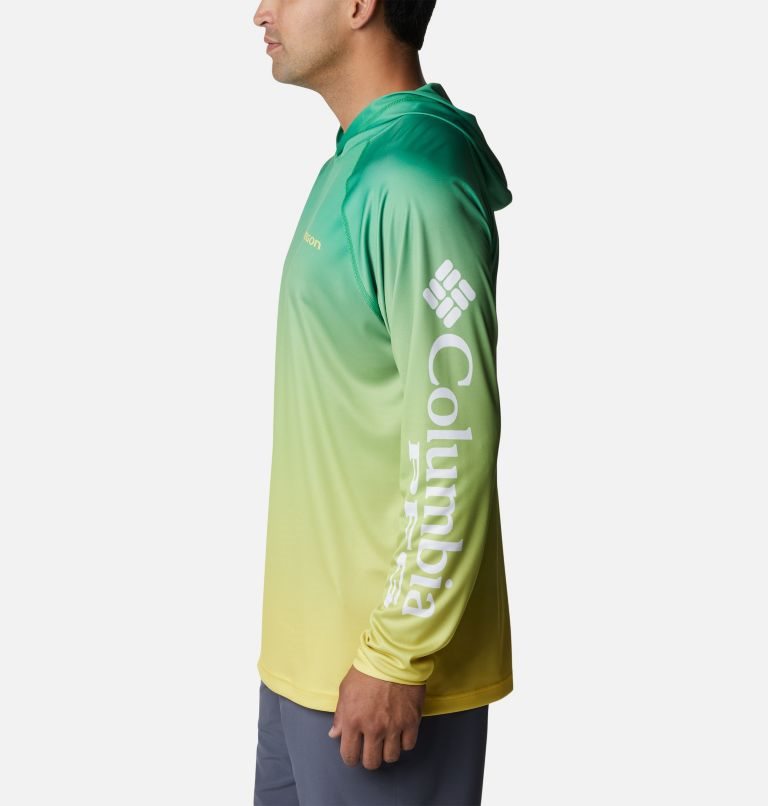 Men's Columbia Collegiate PFG Super Terminal Tackle - Oregon Hoodie Green | CA-I1835