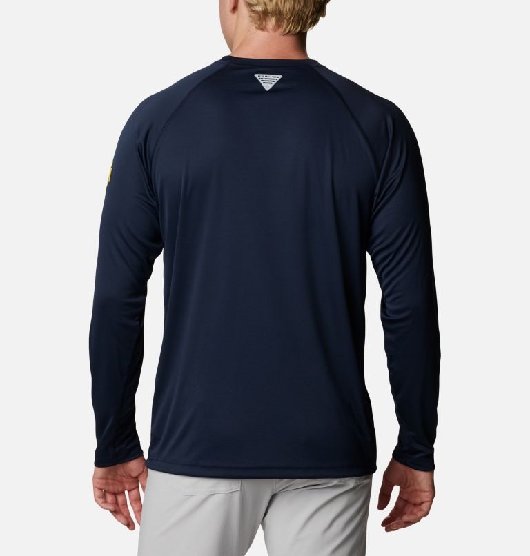 Men's Columbia Collegiate PFG Terminal Tackle Long Sleeve - Michigan Sweatshirts Navy | CA-E3856