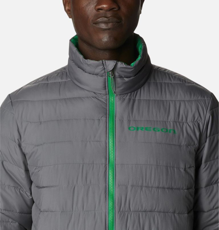 Men's Columbia Collegiate Powder Lite - Oregon Jackets Grey | CA-C4306