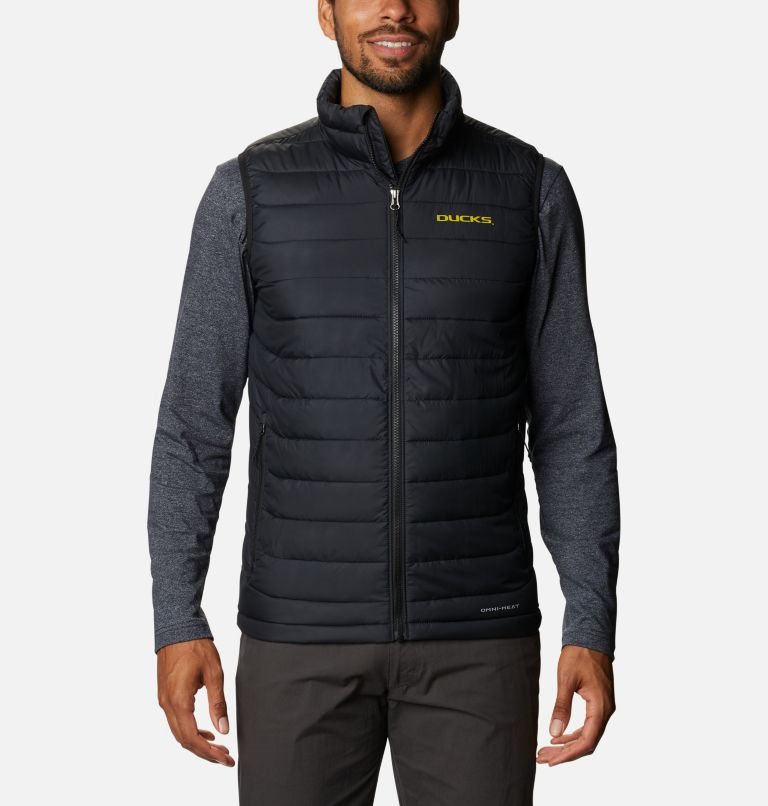 Men\'s Columbia Collegiate Powder Lite - Oregon Vest Black | CA-T3568