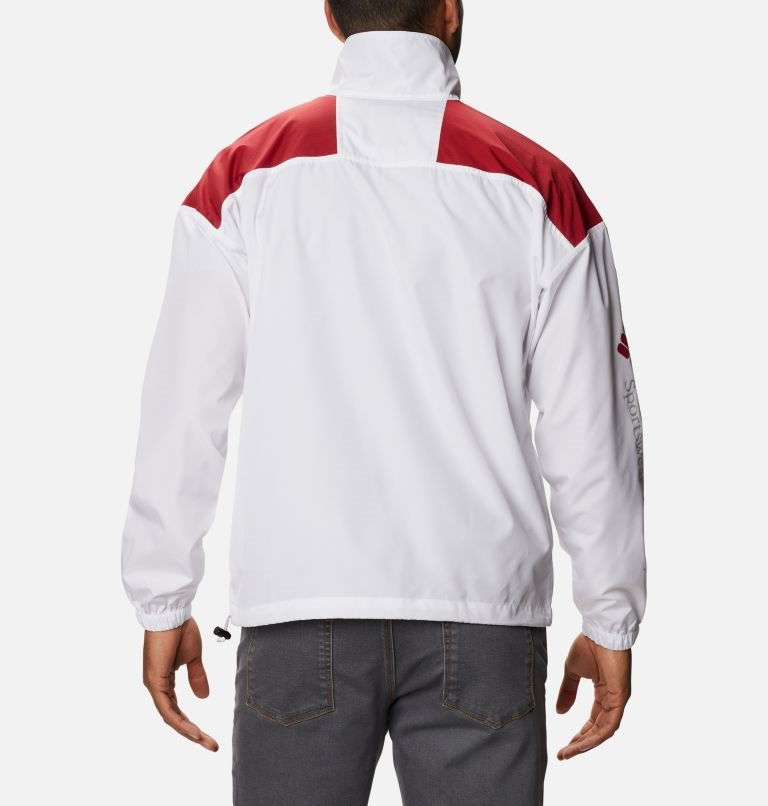 Men's Columbia Collegiate Santa Ana Anorak - Washington State Jackets White / Red | CA-B3A41