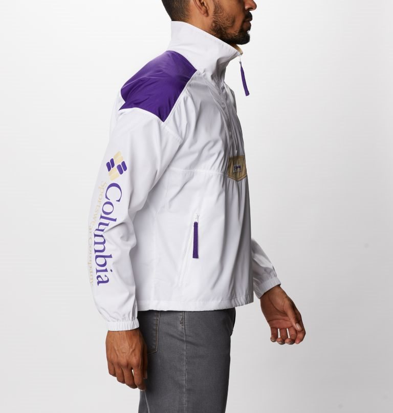 Men's Columbia Collegiate Santa Ana Anorak - Washington Jackets White / Purple | CA-Q450L