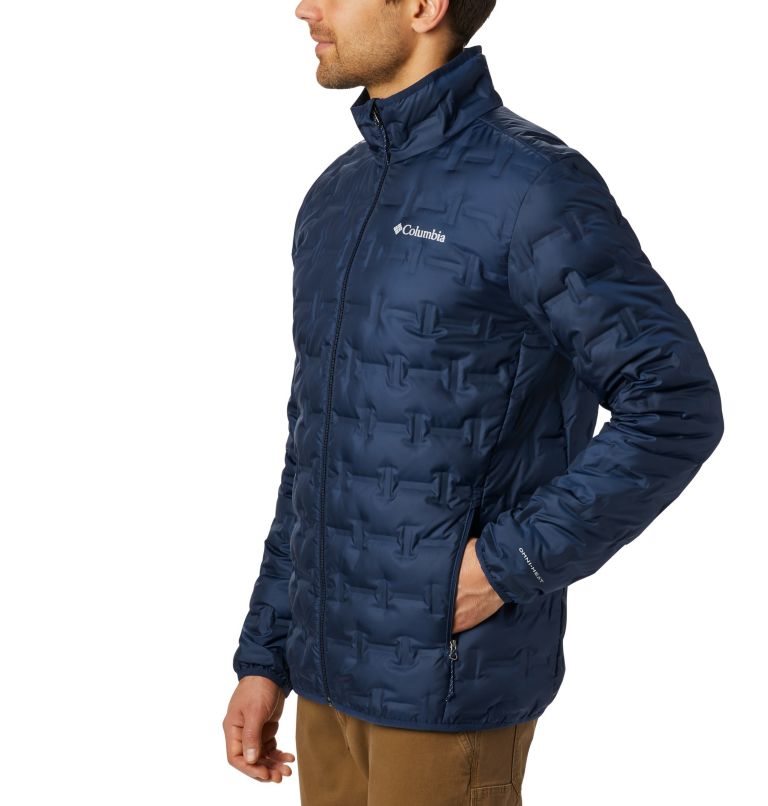 Men's Columbia Delta Ridge Down Jackets Navy | CA-SC356