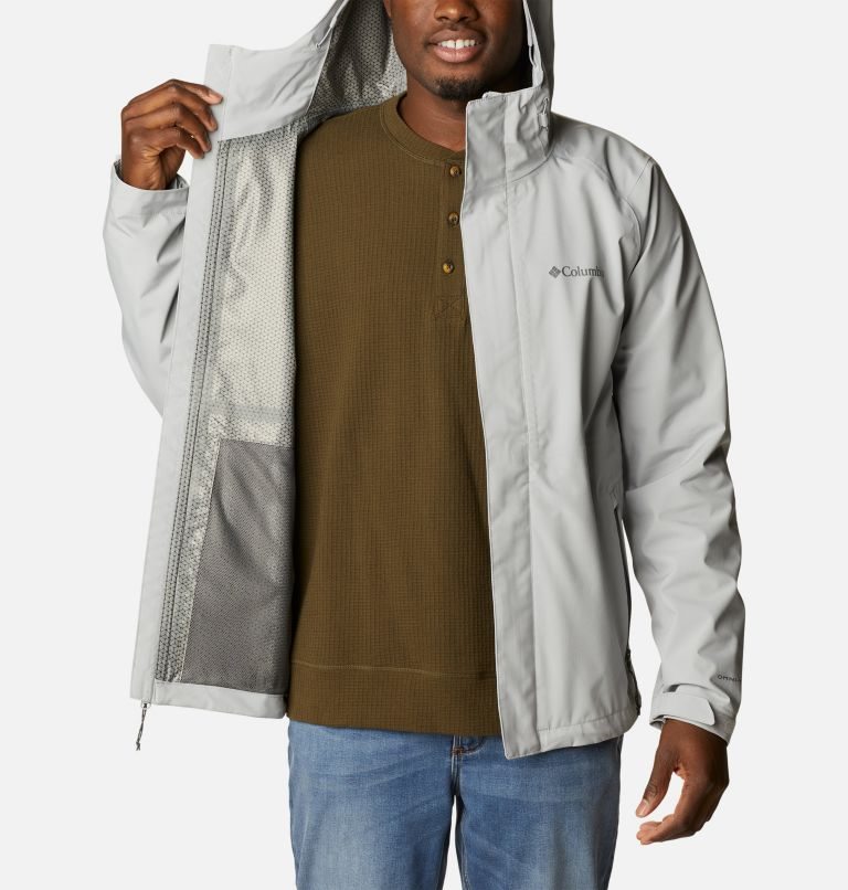 Men's Columbia Earth Explorer Shell Jackets Light Grey | CA-PL504