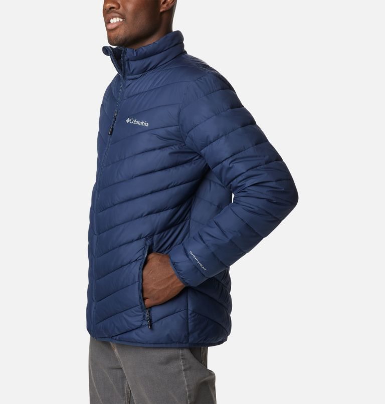 Men's Columbia Eddie Gorge Omni-Heat Infinity Insulated Jackets Navy | CA-E3L1A