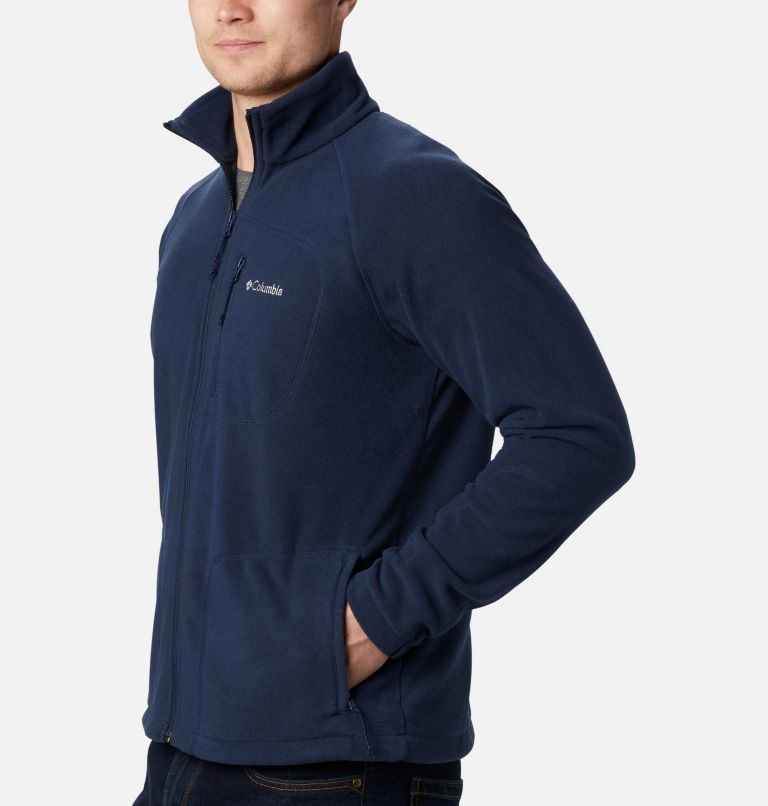 Men's Columbia Fast Trek II Full Zip Fleece Jackets Navy | CA-R01CL