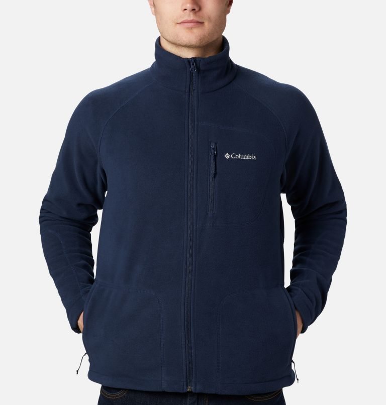 Men's Columbia Fast Trek II Full Zip Fleece Jackets Navy | CA-R01CL