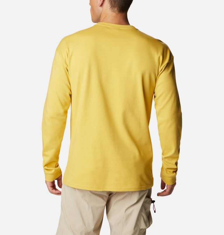 Men's Columbia Field Creek Double Knit Long Sleeve Sweatshirts Yellow | CA-F5L8A