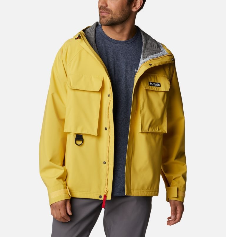 Men's Columbia Field Creek Fraser Shell Jackets Yellow | CA-L04C3