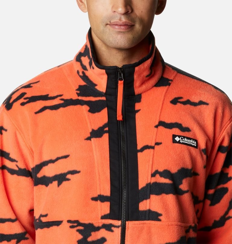 Men's Columbia Field ROC Backbowl Full Zip Fleece Jackets Orange | CA-G143L