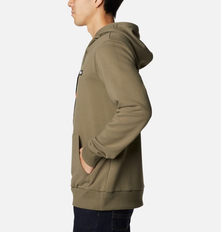 Men's Columbia Field ROC Heavyweight Hoodie Olive | CA-E53LC